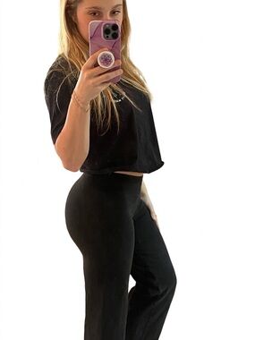 Black High-Waist Wide-Leg yoga pants